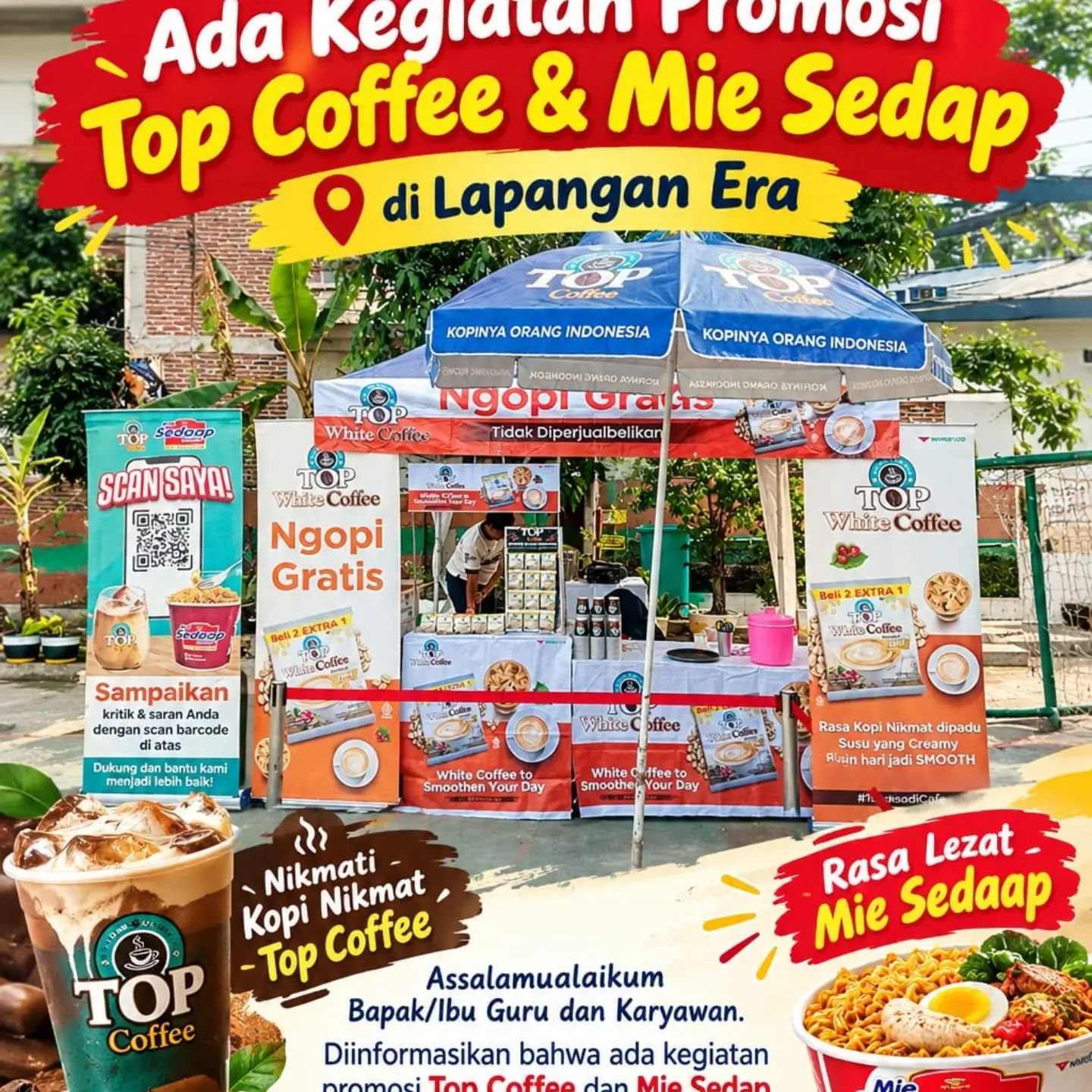 ☕🍜 KEGIATAN PROMOSI PRODUK TOP COFFEE & MIE SEDAAP 🎉SMKS – SMP Era Pembangunan III  - Foto 1